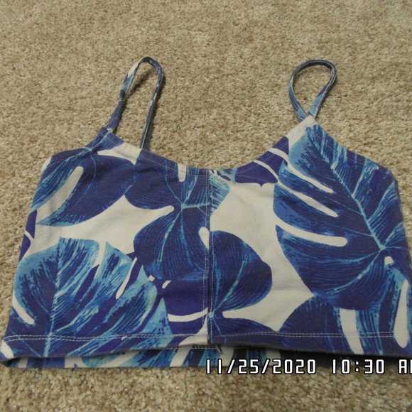 Blue and White Crop Top - Picture 2 of 4